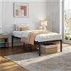 Yaheetech Struttura Letto Singolo Metallo per Materasso 90 x 200 cm Nero