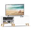 VASAGLE Mobile TV per Televisore fino a 60 Pollici, Armadietto per TV con 2 Ante, Ripiani Regolabili, Lungo 140 cm, per Soggiorno, Camera da Letto, Bianco LTV027T46