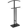 VERSA Lund Servo Muto Moderno e Multifunzionale, Appendiabiti Indossatore per Camera da Letto e Spogliatoio, Misure (A x L x l) 100 x 20 x 52 cm, Acciaio, Colore Nero