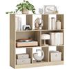 VASAGLE CUSTOS Collezione - Libreria, Libreria Scaffale, Divisorio, 8 Scomparti, 30 x 97,5 x 100 cm, per Studio Soggiorno Ufficio, Color Rovere LBC52NLV1