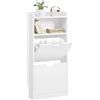 Yaheetech Scarpiera Slim Scarpiera Compatta con 2 Ribalte e Scomparto Aperto Mobile Moderno Porta Scarpe Autoportante per Ingresso Corridoio Entrata Ingresso, 50x17x108 cm