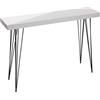 Versa White Dallas Tavolo Consolle, Tavolo da Ingresso, Tavolino Stretto, Misure (A x L x l) 80 x 25 x 110 cm, Legno e Metallo, Color Bianco