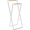 Versa Toallero, Soporte para toallas, Plegable, 2 soportes, Medidas (Al x L x An) 45 x 40 x 110 cm, Bambú, Color Marrón y Blanco