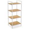 VERSA Scaffale Bianco Stile Rustico, Misure (A x L x P) 95,0 x 32,5 x 39,0 cm, bambù, Metallo, Colore Bianco