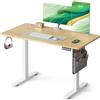 SONGMICS Scrivania Regolabile in Altezza Elettrica, 120 x 60 cm, Scrivania Elettrica, Tavolo con Memoria per 4 Altezze, Porta USB-C, Rovere Dorato LSD132YA01