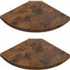 VASAGLE Mensole Angolari a Ventaglio in Legno, Scaffale a 2 Livelli, Set di 2, 20 x 20 x 1,2 cm, per Soggiorno e Camera da Letto, Marrone Vintage, Collezione COLEX LLS842KD01