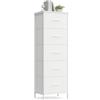 SONGMICS BELLAH Collezione - Cassettiera con 5 Cassetti in Tessuto, Acciaio, MDF, Tessuto Non Tessuto, per Camera da Letto, Armadio, Corridoio e Soggiorno, Bianco Nuvola e Bianco Neve LGS315WH01