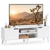 VASAGLE Mobile TV per Televisore fino a 65 Pollici, Armadietto per TV con 2 Ante, Ripiani Regolabili, Lungo 147 cm, per Soggiorno, Camera da Letto, Bianco LTV556W101