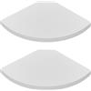 VASAGLE Mensole Angolari a Ventaglio in Legno, Scaffale a 2 Livelli, Set di 2, 20 x 20 x 1,2 cm, per Soggiorno e Camera da Letto, Bianco, Collezione COLEX LLS842WB01