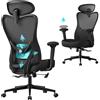 SONGMICS Sedia da Ufficio Ergonomica, Sedia da Scrivania Computer, Poggiatesta e Supporto Lombare Regolabili, Portata Fino a 150 kg, Regolabile in Altezza, Nero Inchiostro OBN066BH01