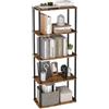 VASAGLE Montaggio Super Veloce Senza Attrezzi, Scaffale Portaoggetti a 5 Ripiani, Autoportante, 23,8 x 60 x 139 cm, Soggiorno, Camera da Letto, Cucina, Marrone Vintage e Nero Inchiostro LLS165K01