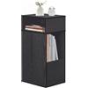 SONGMICS HOME Comodino Camera da Letto in Legno, Mobiletto Moderno con Cassetto, Tavolino Salvaspazio, 30 x 25 x 59,4 cm, Nero, Collezione Kadin LET911BE01