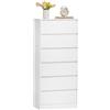 VASAGLE KAILYN Collezione - Cassettiera con 6 Cassetti, Comò, Mobile con Cassetti, Porta Abiti, 30 x 48 x 111,2 cm, Stile Moderno, Bianco Neve LTS606WE01