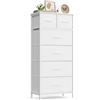 SONGMICS Cassettiera, Mobiletto con 6 Cassetti in Tessuto, Organizer per Armadio, Struttura in Acciaio, 50,6 x 30 x 117,7 cm, per Camera da Letto, Bianco Neve, Collezione BELLAH LGS541W101