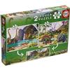 Educa - Puzzle Dinosauri | 2x100 pezzi Puzzle Set | Dino Puzzle T-Rex, Dinosauri Bambini | dai 6 anni (15620)