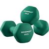 SONGMICS Set di 2 Manubri, 2 x 4 kg, Manubri Esagonale con Superficie in Vinile, per Fitness, Esercizio, Addestramento, per Palestro in Casa, Verde Giungla SYL68GN