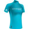 CRESSI dal 1946 - Sentinel Lady - Rash Guard a Maniche Corte Protezione Solare UPF 50+ Quick Dry Nuoto Surf Immersioni Pesca Spiaggia Piscina e Sport Acquatici - Acquamarina/Bianco - Donna XS/1