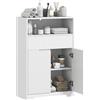 HOMCOM Mobile Bagno con Cassetto e Ripiano Regolabile 60x30x91.5cm Bianco | Mobiletto Bagno Salvaspazio, Ripiano Aperto, per Soggiorno Lavanderia, Moderno