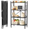 ORTOSUD Pieghevole Scaffali in Metallo con Ruote,4 Piano Ripiano Scaffale con Ruote,Soggiorno con 4 Ripiani,gehören Camera da Letto,caffale Pieghevole,Mobili per Cucina