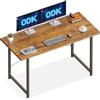 ODK Scrivania Salvaspazio per Computer, 120 × 48 cm, Marrone | Scrivania Ufficio Moderna e Tavolo da Lavoro per Studio, Cameretta, Camera da Letto e Soggiorno