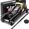 DEUBA® Cric idraulico per Auto 2 Tonnellate Altezza di Sollevamento 85-330 mm incl. Valigetta incl. Cuscinetto in Gomma Nero