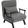 WOLTU Poltrona Relax Reclinabile Convertibile, 184 x 60 cm, Grigio Scuro