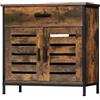 EUGAD Mobiletto, Mobile Lavabo, Mobile Bagno, con 1 Cassetto Grande, 2 Ante a Ribalta, Ripiano Regolabile, MDF, 60x30x60cm, Marrone Rustico