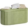 WOLTU Panca Contenitore, Cassapanca Contenitore Interno 76L, Poggiapiedi da Divano Pieghevole, Coperchio Rimovibile, per Soggiorno, Camera da Letto, 76x38x38cm, Verde