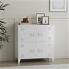 [en.casa] Armadio a 4 Ante e 2 Scomparti Armadietto da Ufficio Mobile in Acciaio per Archivio 82 x 80 x 40 cm - Bianco
