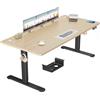 TRIUMPHKEY Scrivania Elettrica 180x80 cm Beige+Nero con Pannello Smart