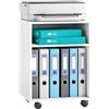 HOMCOM Porta Stampante con Ruote a Freno Moderno, 40x35x55.5 cm, Bianco