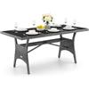 Casaria Tavolo da Giardino in Polyrattan & WPC con Ripiano 190x90x74cm Altezza Regolabile Outdoor