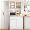 Hzuaneri 180 cm Credenza Cucina Alta, con Lavoro e 4 Scomparti Portaoggetti