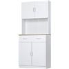 HOMCOM Mobile Cucina Alto 180cm 2 Ante 80x40x180 cm Bianco