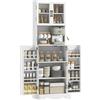 HOMCOM Credenza Cucina Alta 180cm Mobile Dispensa Foro Passacavi Bianco