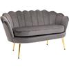 HOMCOM Divanetto 2 Posti in Tessuto con Braccioli 133x63x75cm Grigio