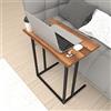 [en.casa] Tavolino Laterale (AxLxP) 65,5 x 60 x 35,5 cm Tavolino Basso con Piano di Appoggio per Notebook PC Portatile Consolle da Divano - Effetto Noce