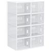 HOMCOM Scarpiera Modulare con 8 Cubi, 25x35x19 cm, Bianco e Trasparente