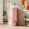 [en.casa] Cassettiera in Acciaio con Rotelle Mobile Archivio Schedario 109 x 28 x 41 cm cm Mobile da Ufficio con 8 Cassetti - Rosa