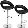 tectake® set di 2 Sgabelli Bar - Altezza Seduta 63-83 cm - Sgabelli Cucina Alti, Sgabelli Da Bar, Sedie Bar Girevoli 360 Gradi, Regolazione In Altezza, Acciaio Cromato, Seduta Imbottita