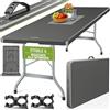 tillvex Tavolo da giardino 180x75cm pieghevole plastica | Tavolo da buffet con impugnatura di trasporto | Tavolo pieghevole per giardino, terrazza e balcone per 8 persone
