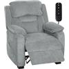 HOMCOM Poltrona Relax Elettrica Reclinabile 150° con Seduta Ampia Grigio