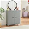 [en.casa] Armadietto da Ufficio Mobile in Acciaio per Archivio Armadio a 2 Ante e Ripiano Interno 90 x 80 x 33 cm Grigio Scuro