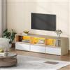Hzuaneri Mobile TV con Illuminazione RGB LED, 143,5 cm, Rovere e Bianco