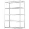 Himimi Scaffale Metallico 5 Ripiani 1500 kg Scaffale Portaoggetti Pesante con Ripiani Regolabili in Altezza Scaffale Aperto per Cantina Garage Officina Cucina Scaffale di Stoccaggio 120x60x182 cm Bianco
