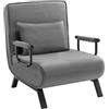 WOLTU Poltrona Relax Reclinabile Convertibile, 190 x 69 cm, Grigio Scuro