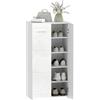 HOMCOM Scarpiera Ingresso con 5 Ripiani 10 Paia 55x36x108 cm Bianco Lucido