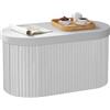 WOLTU Panca Contenitore, Cassapanca Contenitore Interno 76L, Poggiapiedi da Divano Pieghevole, Coperchio Rimovibile, per Soggiorno, Camera da Letto, 76x38x38cm, Grigio Chiaro