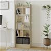 Hzuaneri Libreria 6 Ripiani, Beige Rovere, 24x60x170 cm, BC11116X