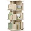 EUGAD Libreria Girevole con 3 Livelli 12 Scomparti, Scaffale in Piedi Girevole a 360°, per Soggiorno Studio Ufficio, 40x40x94,5cm, Rovere Chiaro